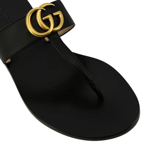 black.gucci sandals|Gucci black sandals flat.